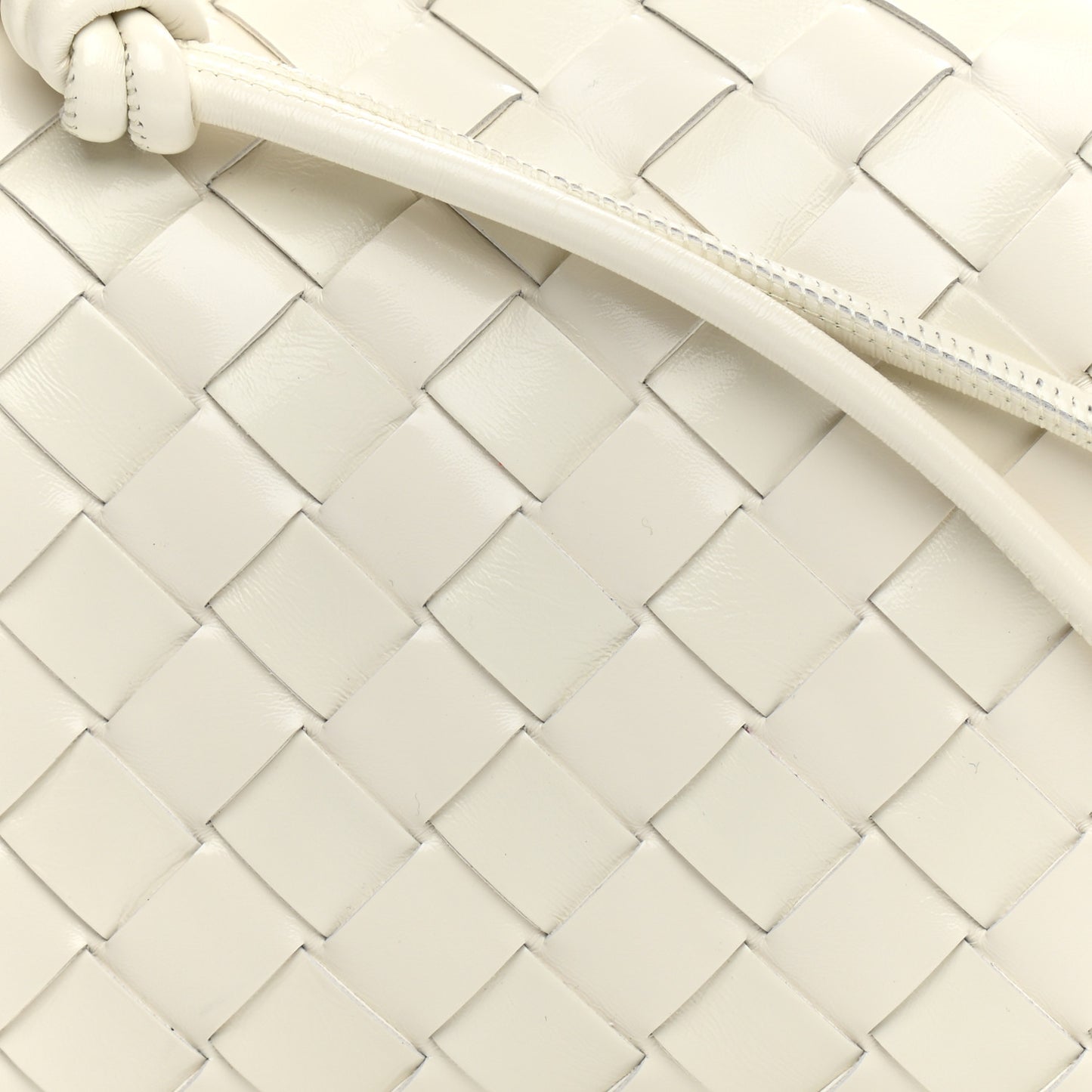 Nappa Intrecciato Metallic Knot Mini Loop Camera Bag Bone