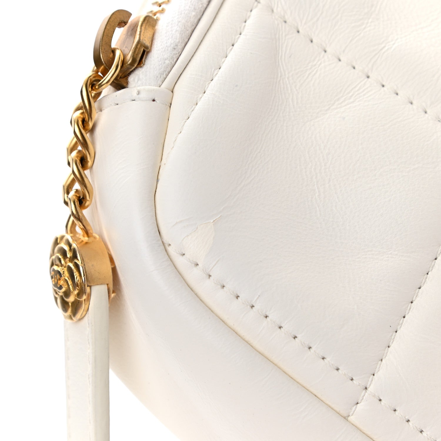 Chanel Lambskin Quilted Diamond Clutch With Chain White 12 of 12