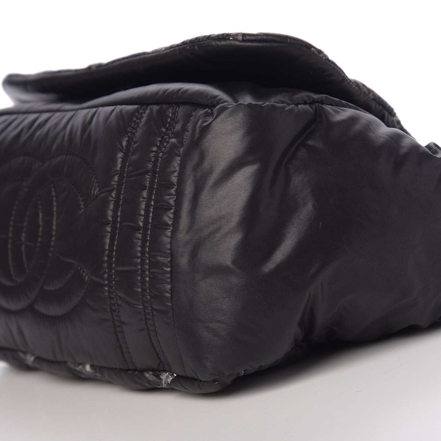 Chanel Nylon Quilted Tweed Stitch Bubble Flap Black 8 of 9