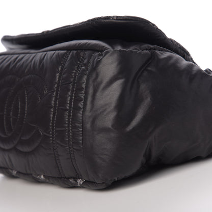 Chanel Nylon Quilted Tweed Stitch Bubble Flap Black 8 of 9