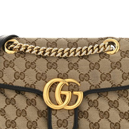 Gucci Monogram Matelasse Diagonal Mini GG Marmont Shoulder Bag Beige Black 8 of 15