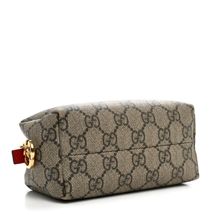 Gucci Soft GG Supreme Monogram Calfskin Small Ophidia Cosmetic Case Beige Ebony Hibiscus Red 4 of 7
