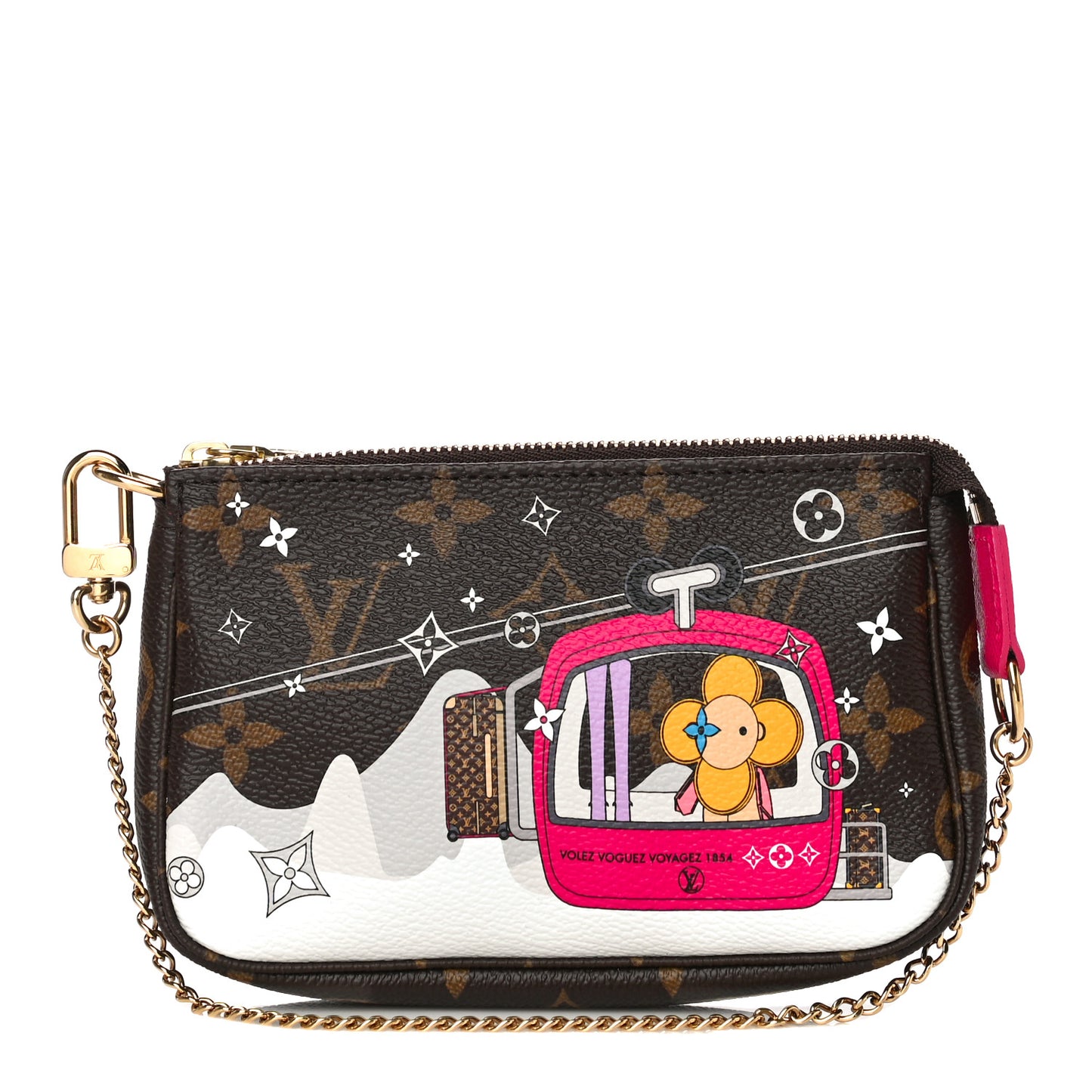 Monogram 2019 Christmas Animation Mini Courchevel Pochette Accessories Fuchsia