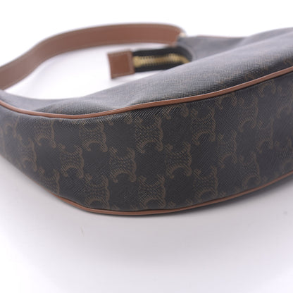 Celine Triomphe Canvas Calfskin Ava Shoulder Bag Tan 6 of 9