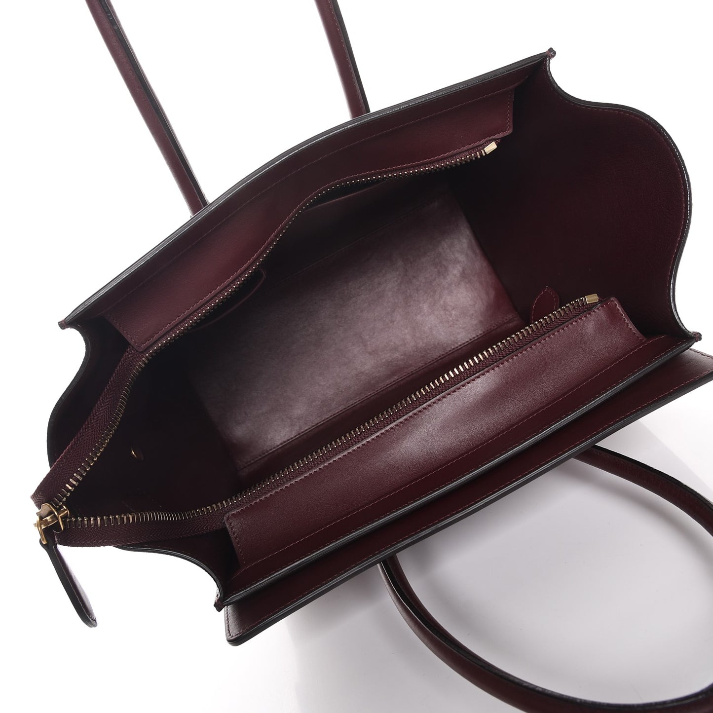 Goatskin Calfskin Micro Luggage Burgundy