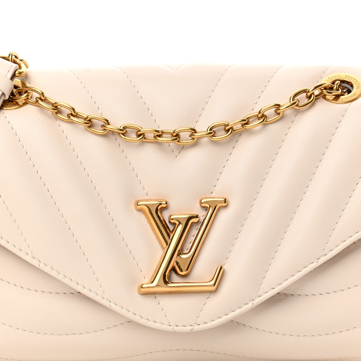 Louis Vuitton Calfskin LV New Wave Chain Bag Ivory 7 of 13