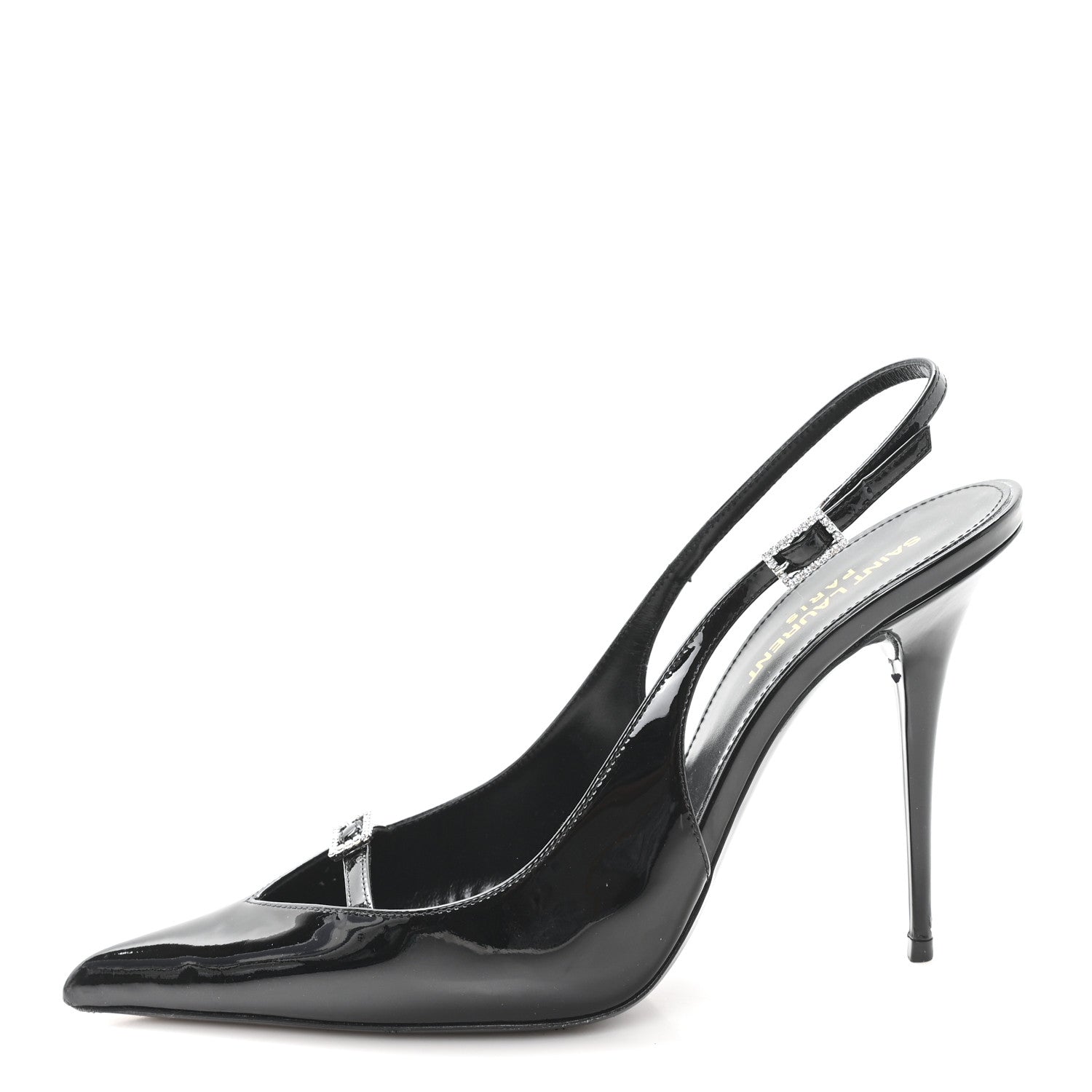 Saint Laurent Vernice 100 Slingback Luna Pumps 39 Black 1 of 10