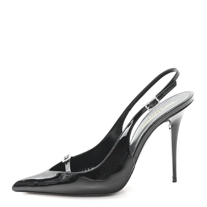 Saint Laurent Vernice 100 Slingback Luna Pumps 39 Black 1 of 10