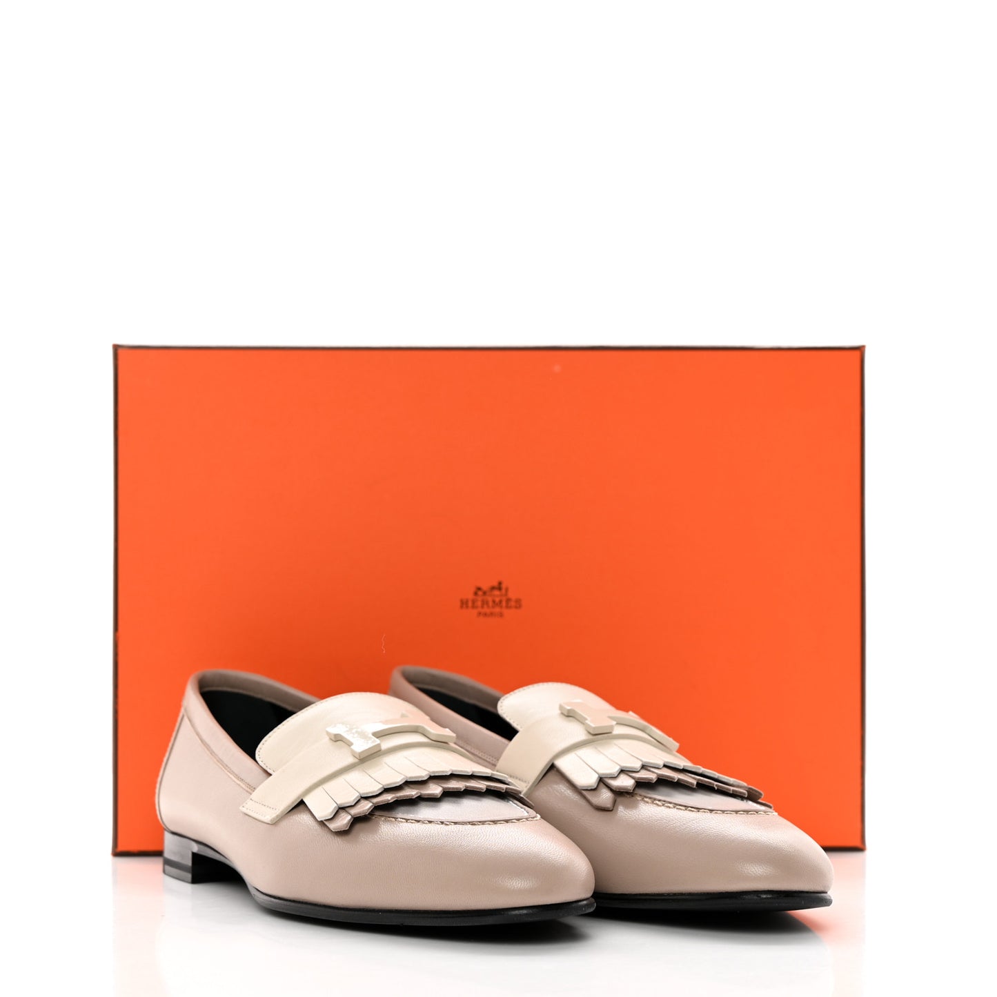 Goatskin Womens Royal Loafers 38 Multicolore Beige Mastic