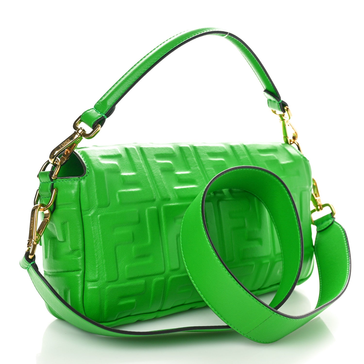 Fendi Nappa FF 1974 Embossed Baguette Tomatillo 3 of 10