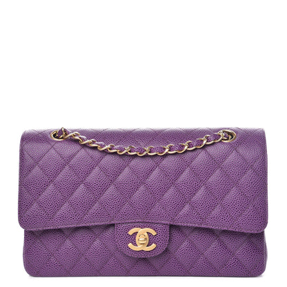 Chanel Caviar Quilted Medium Double Flap Dark Purple 1 of 9