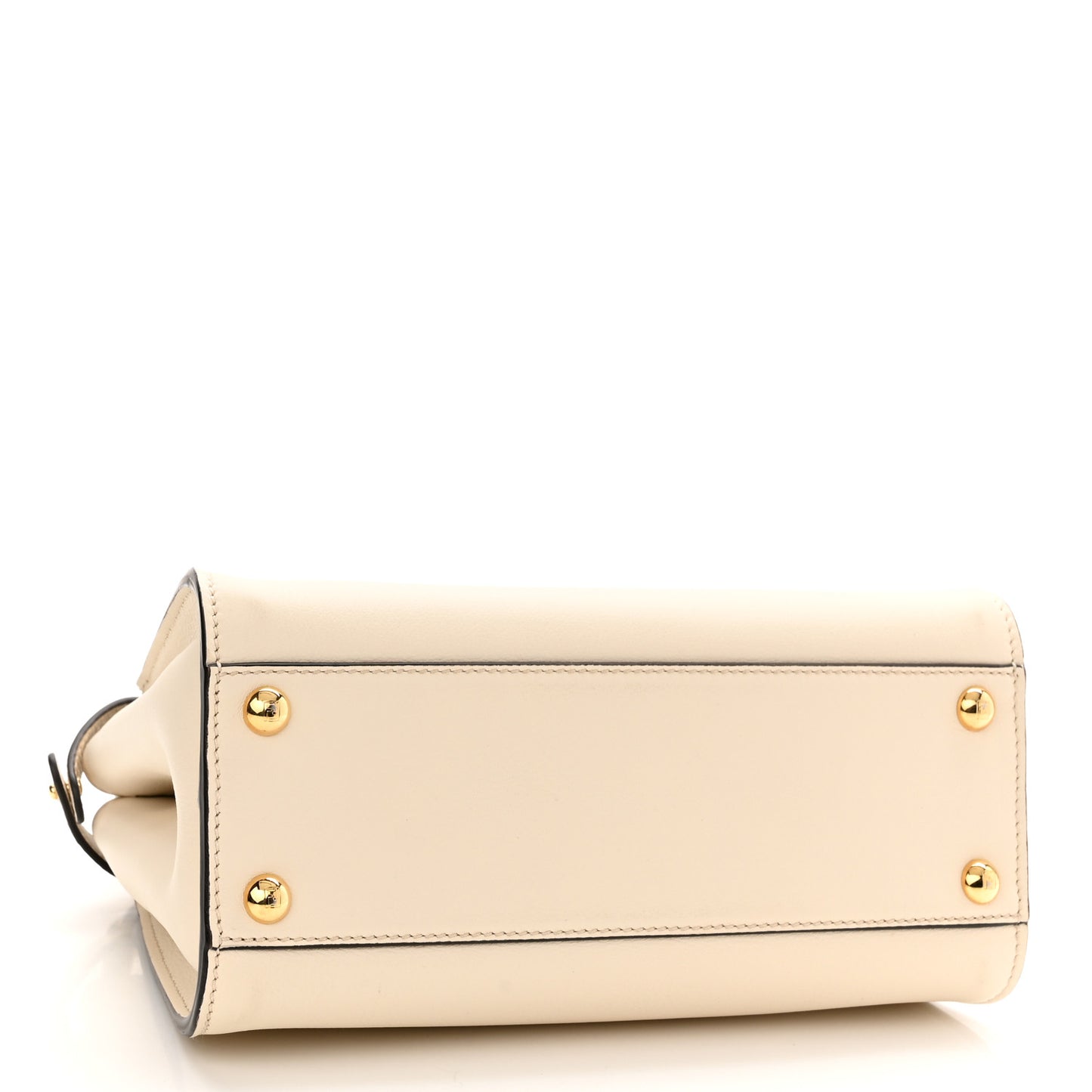 Vitello Seta Suede FF Mini Peekaboo Iconic Satchel Uovo Sigaro Marrone