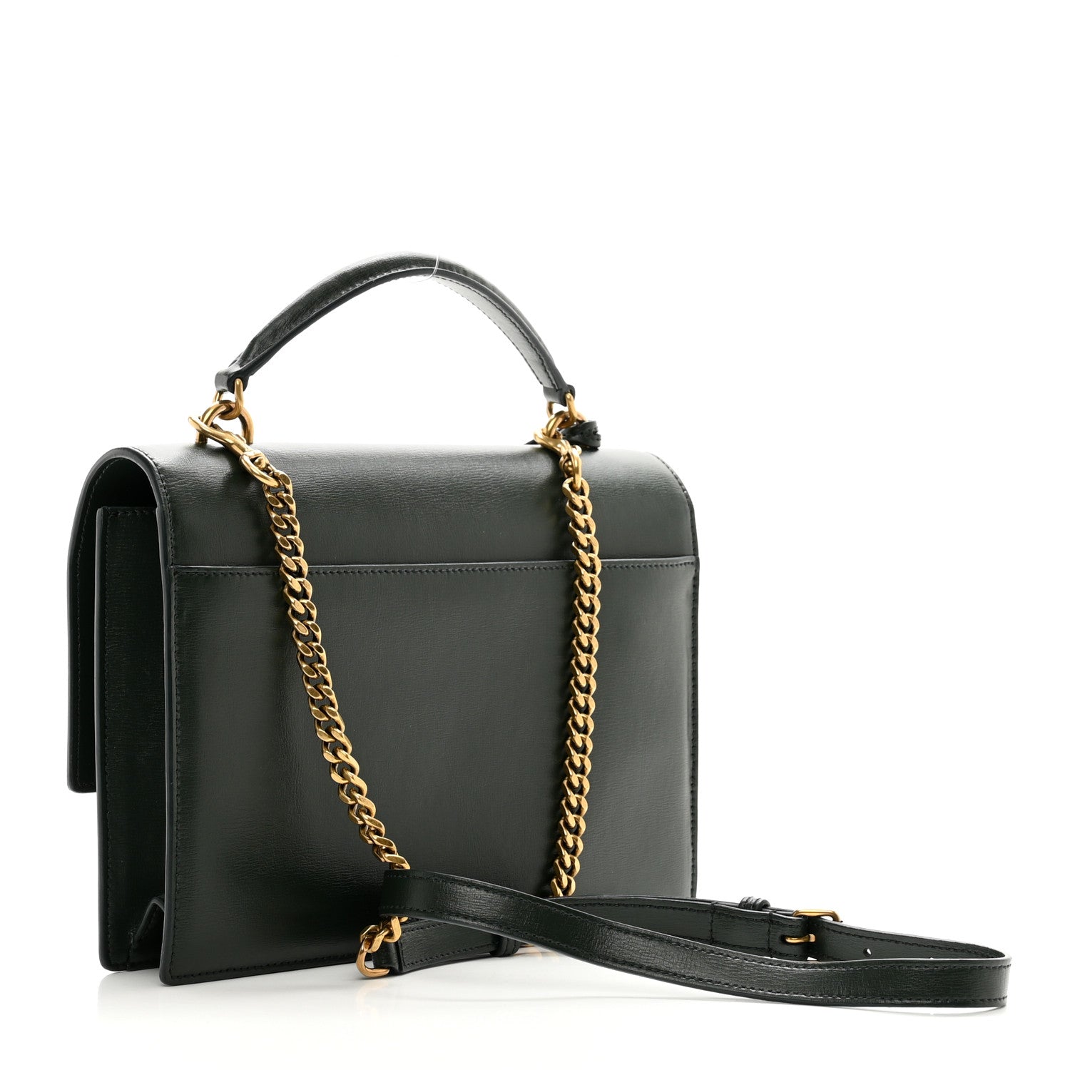 Saint Laurent Calfskin Medium Monogram Sunset Dark Green 3 of 12