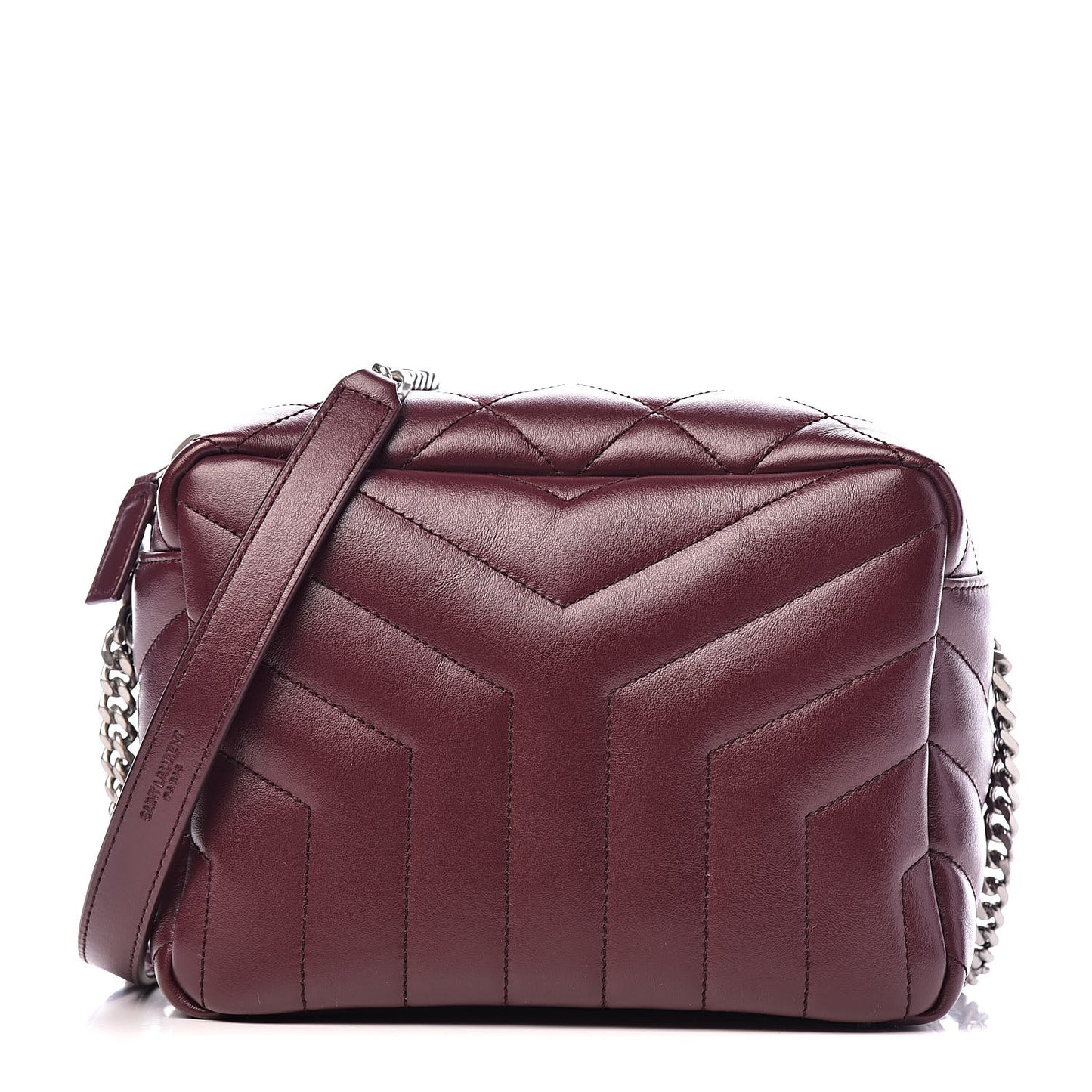 Calfskin Y Quilted Monogram Small Loulou Bowling Bag Rouge Legion