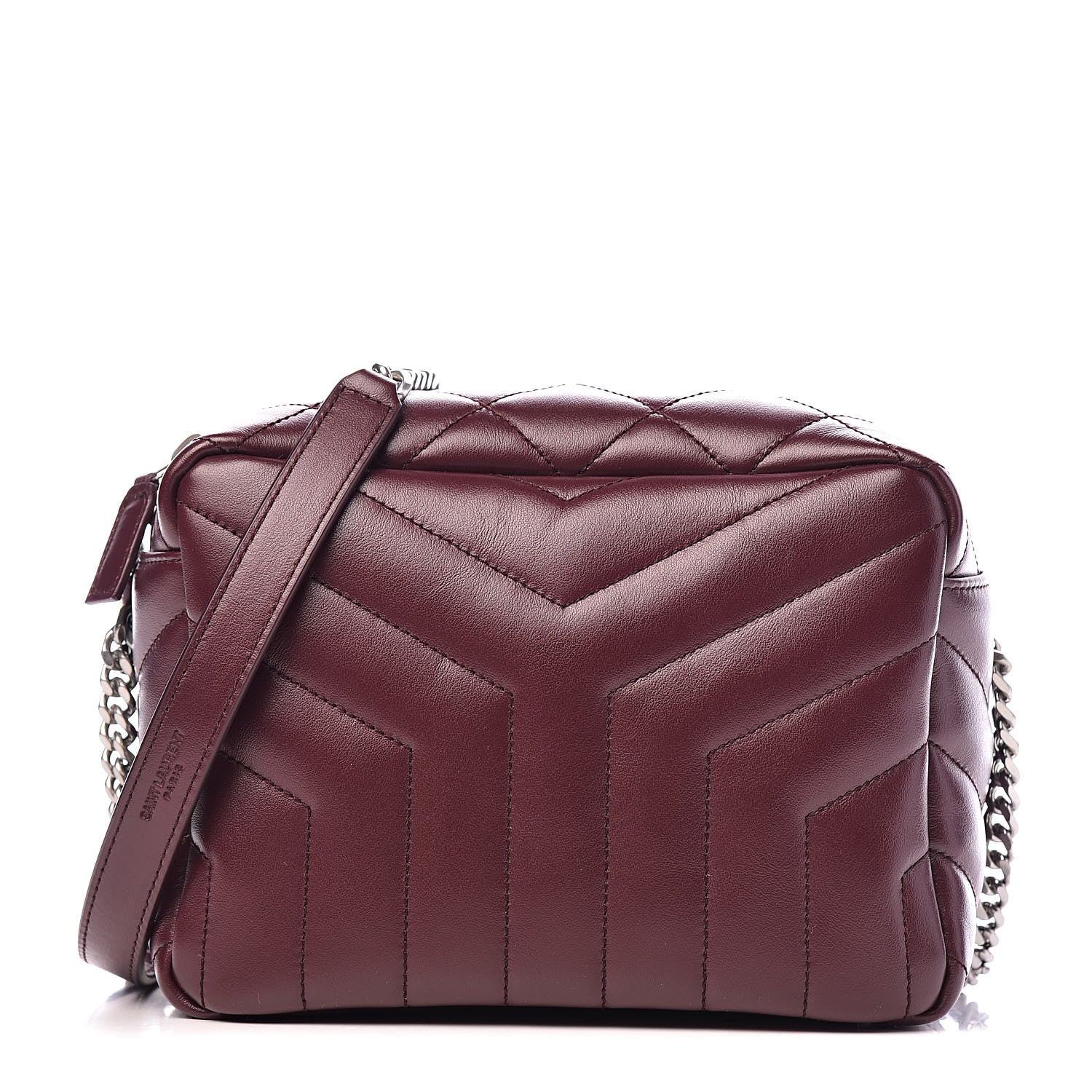 Saint Laurent Calfskin Y Quilted Monogram Small Loulou Bowling Bag Rouge Legion 1 of 9