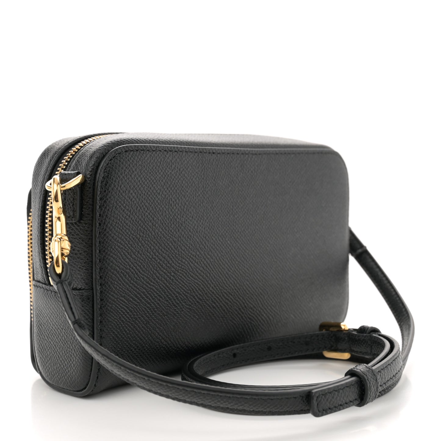 Grained Calfskin Caro Double Pouch Black