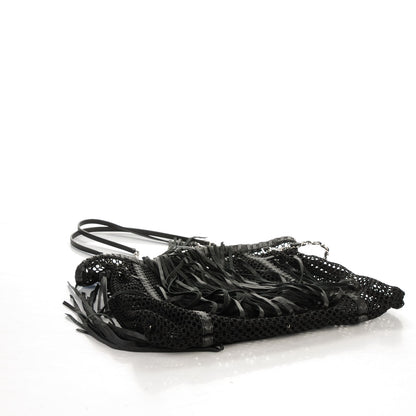 Chanel Calfskin Fringe La Madrague Large Tote Black 4 of 7