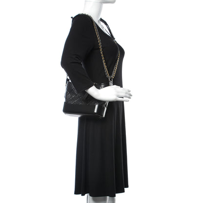 Chanel Aged Calfskin Quilted Small Gabrielle Hobo Black 3 of 13