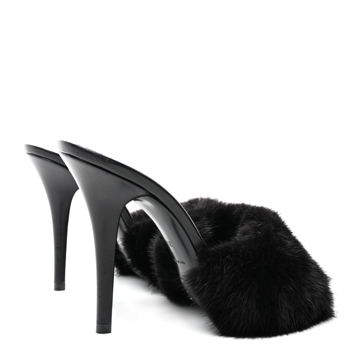 Saint Laurent Mink Calfskin Roy Mule Sandals 39 Black 8 of 19