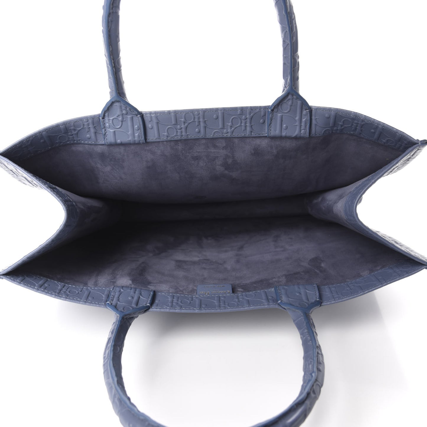 Oblique Calfskin Embossed Book Tote Denim Blue