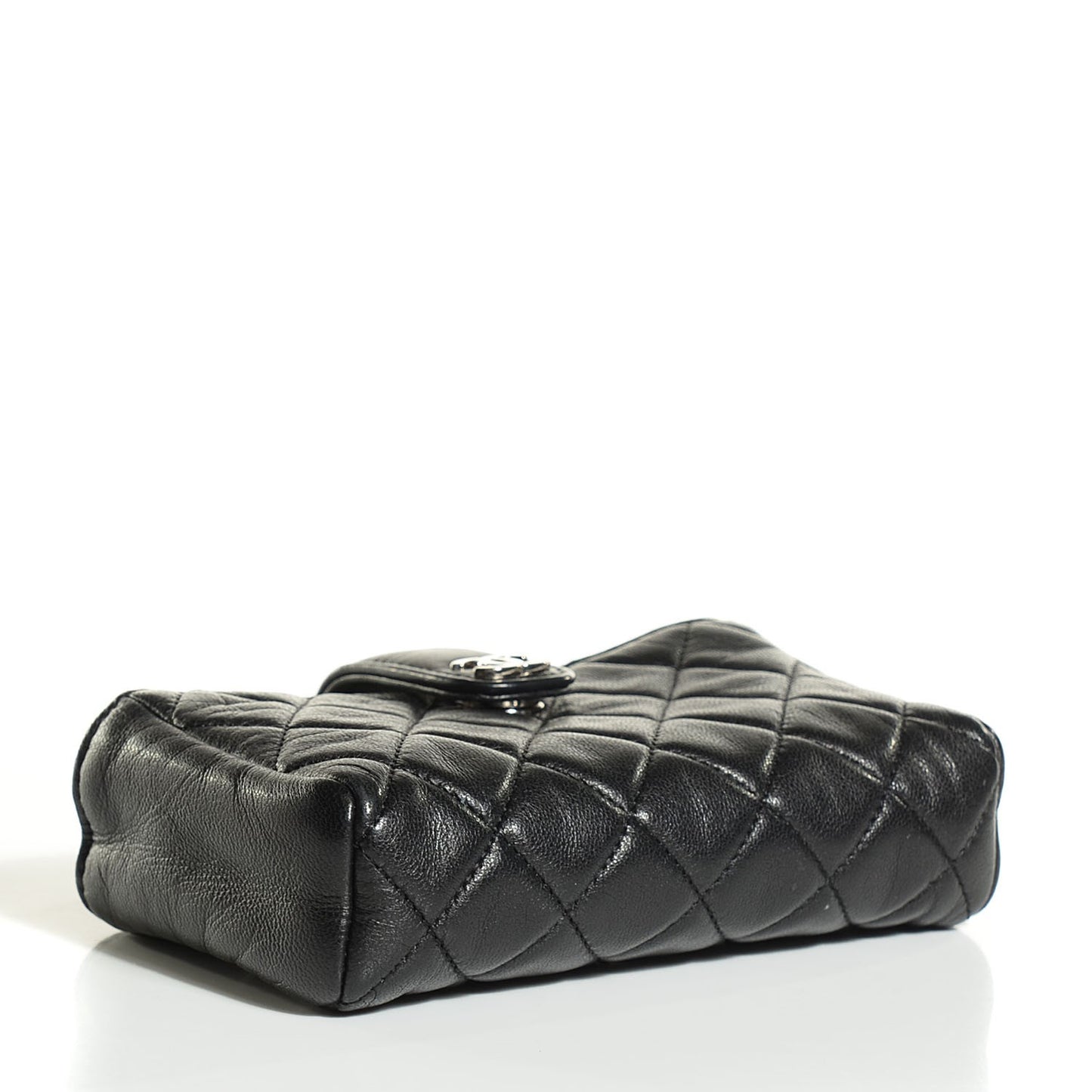 Lambskin Quilted Mini Phone Holder Clutch Black