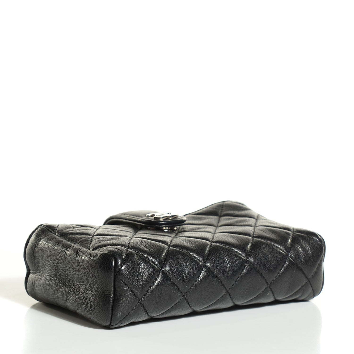 Chanel Lambskin Quilted Mini Phone Holder Clutch Black 4 of 7