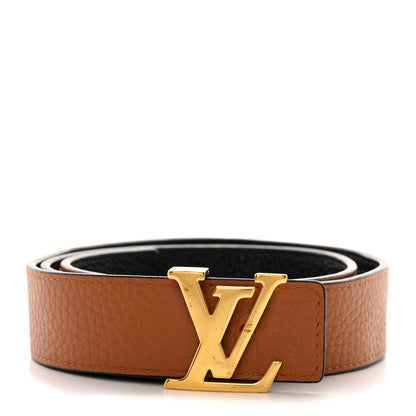 Louis Vuitton Taurillon Calfskin 30mm LV Initiales Reversible Belt 75 30 Black 1 of 5