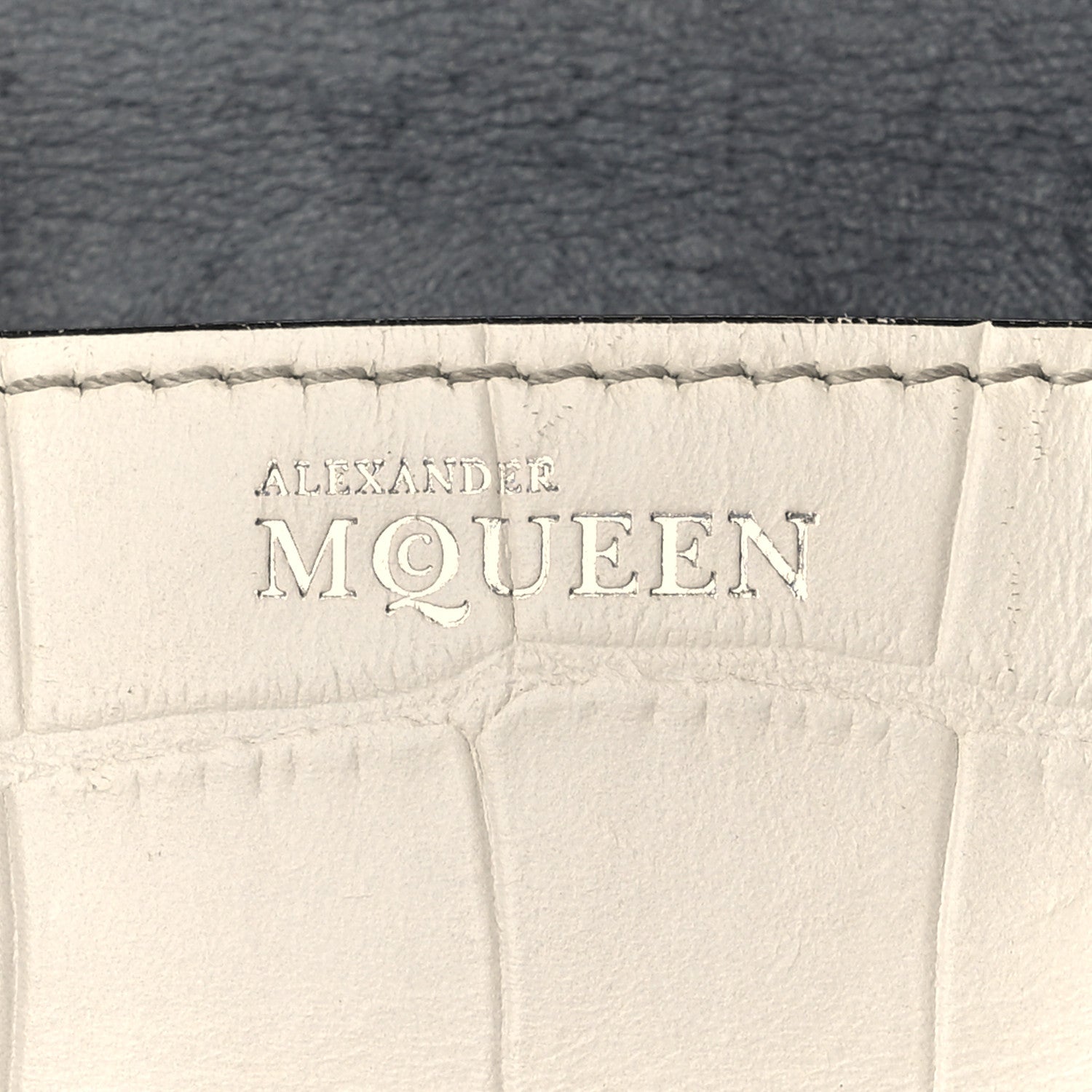 Alexander McQueen Calfskin Crocodile Embossed Mini Heroine 21 Black White 6 of 12
