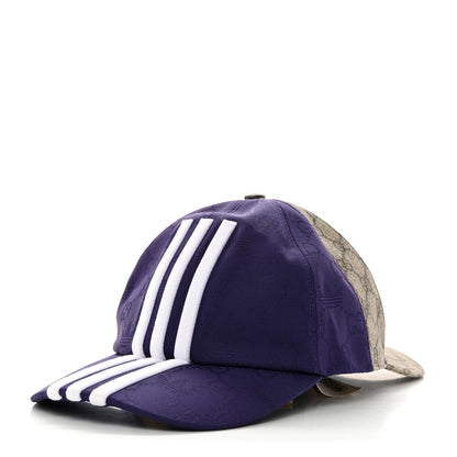 Gucci X ADIDAS GG Supreme Monogram Double Sided Baseball Hat XL Beige Purple 1 of 11