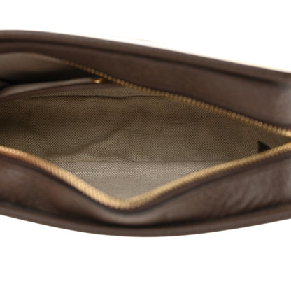Gucci Monogram Jumbo GG Textured Dollar Calfskin Web Mini Crossbody Bag Camel Ebony New Acero 5 of 11