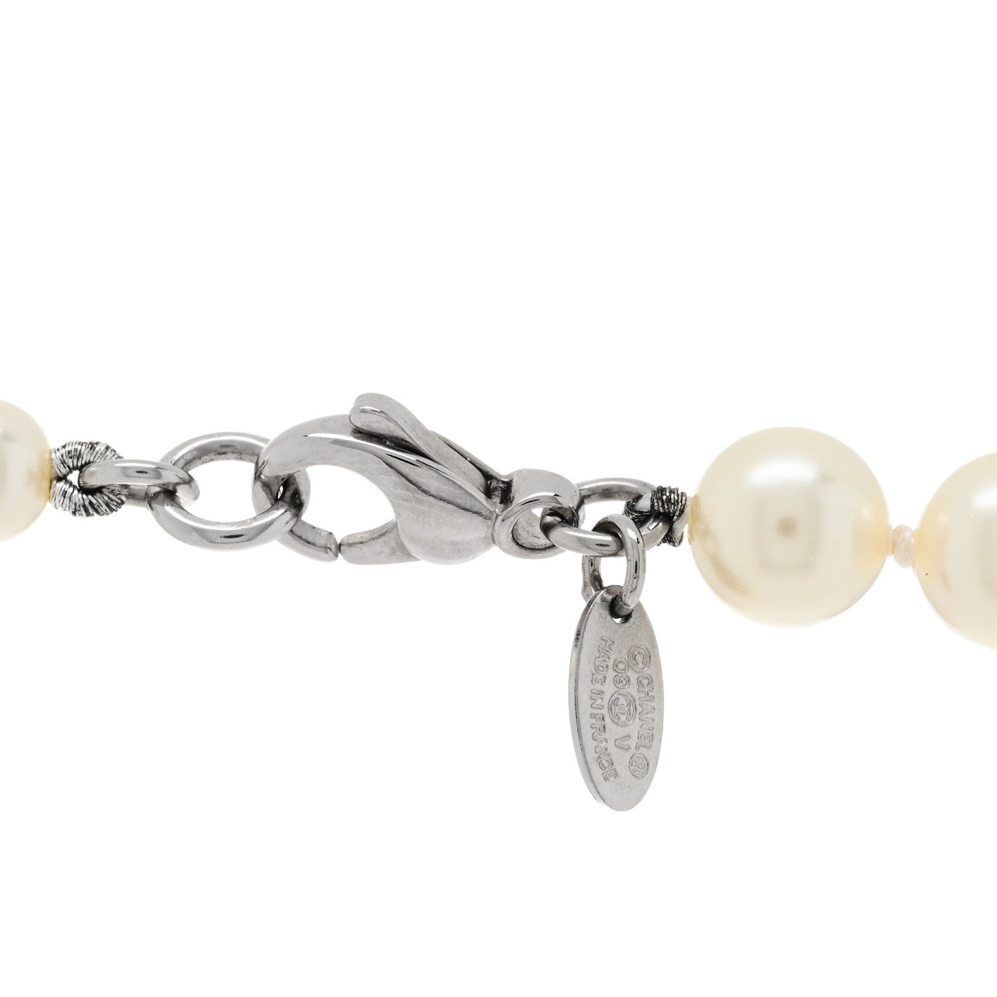 Graduated Pearl CC Long Necklace Gold