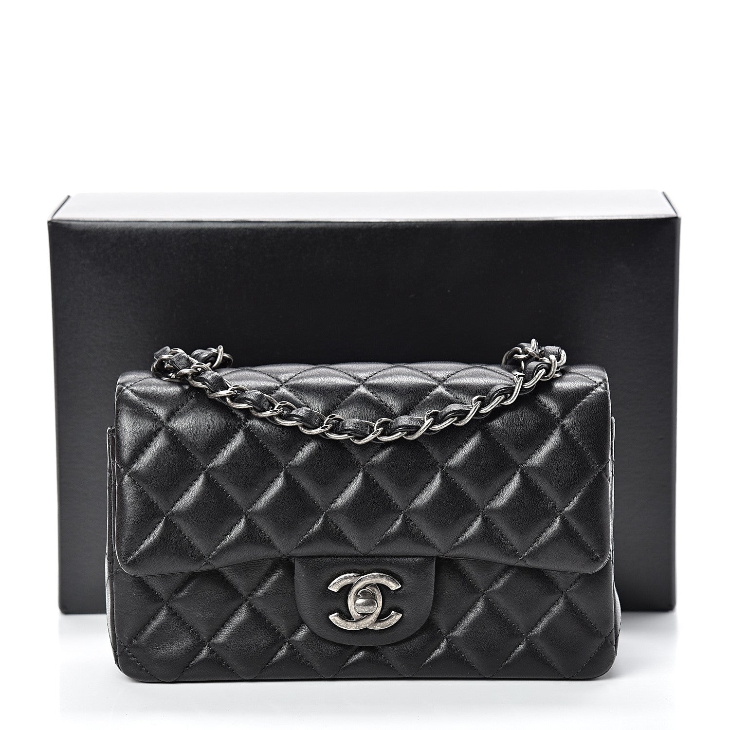 Chanel Lambskin Quilted Mini Rectangular Flap Black 11 of 11