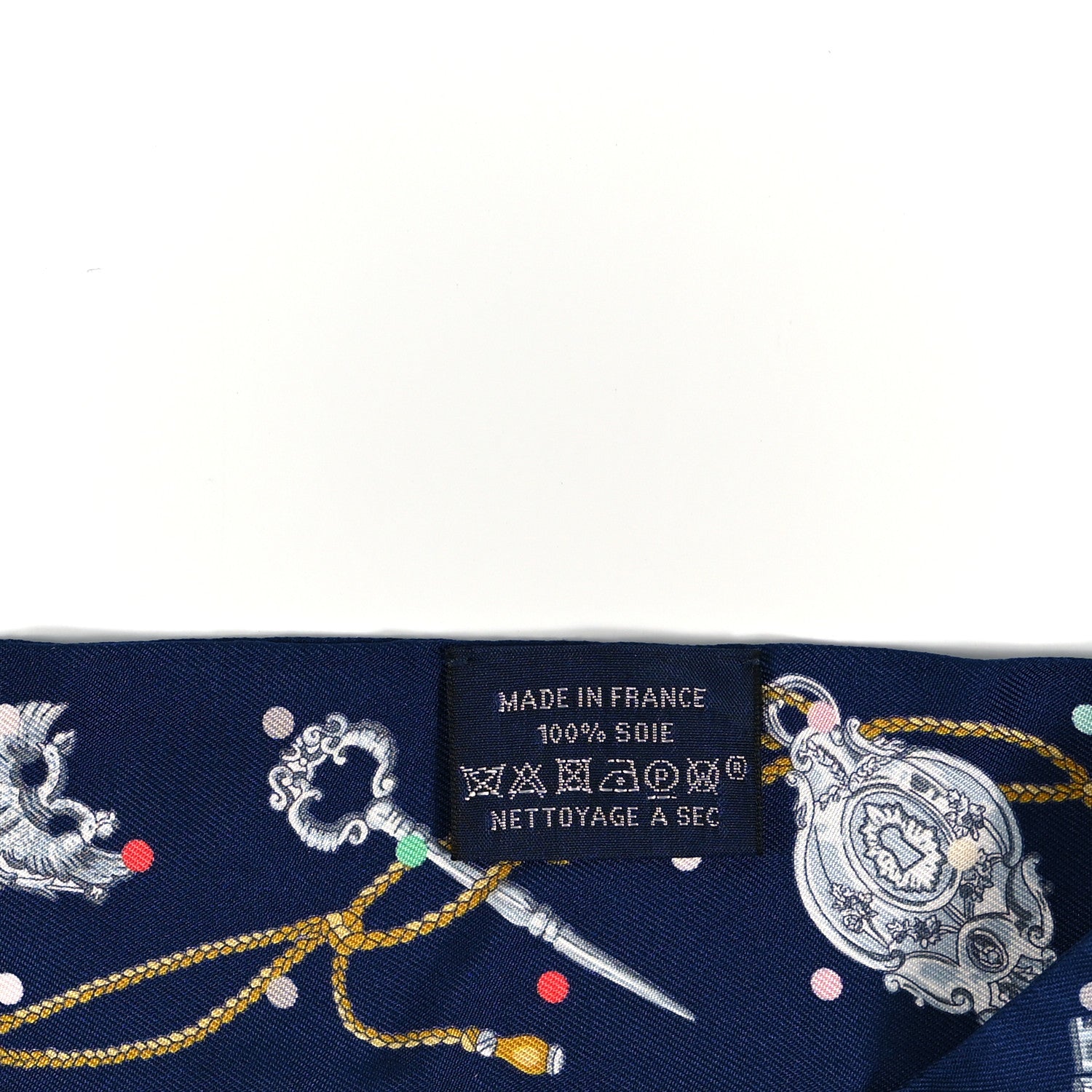 Hermes Silk Les Cles A Pois Twilly Marine Gris Argent 3 of 4