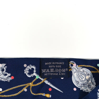 Hermes Silk Les Cles A Pois Twilly Marine Gris Argent 3 of 4