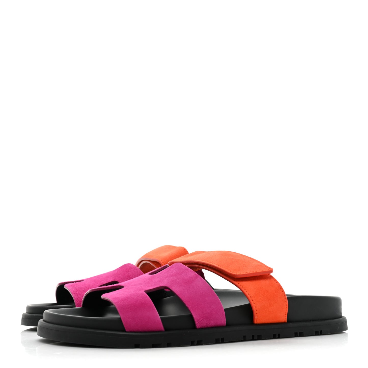 Suede Goatskin Womens Chypre Sandals 37.5 Rose Chapas Orange Synthetique