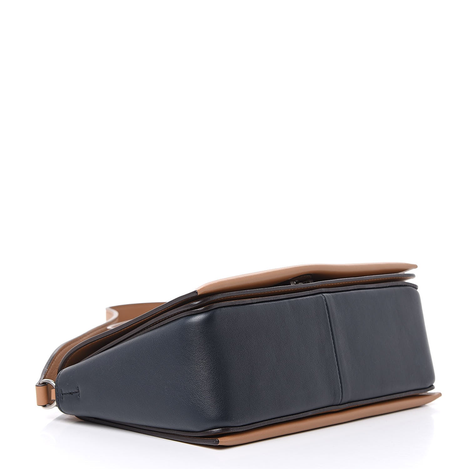 Celine Shiny Smooth Calfskin Medium Frame Shoulder Bag Tan Black 4 of 9