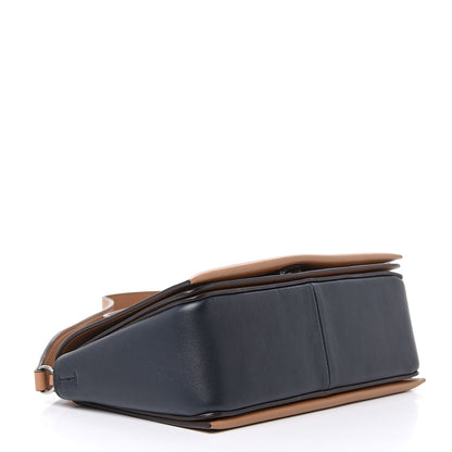 Celine Shiny Smooth Calfskin Medium Frame Shoulder Bag Tan Black 4 of 9