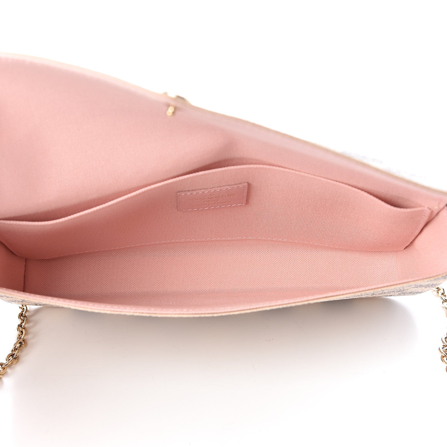 Louis Vuitton Damier Azur Pochette Felicie Chain Wallet Rose Ballerine 6 of 13