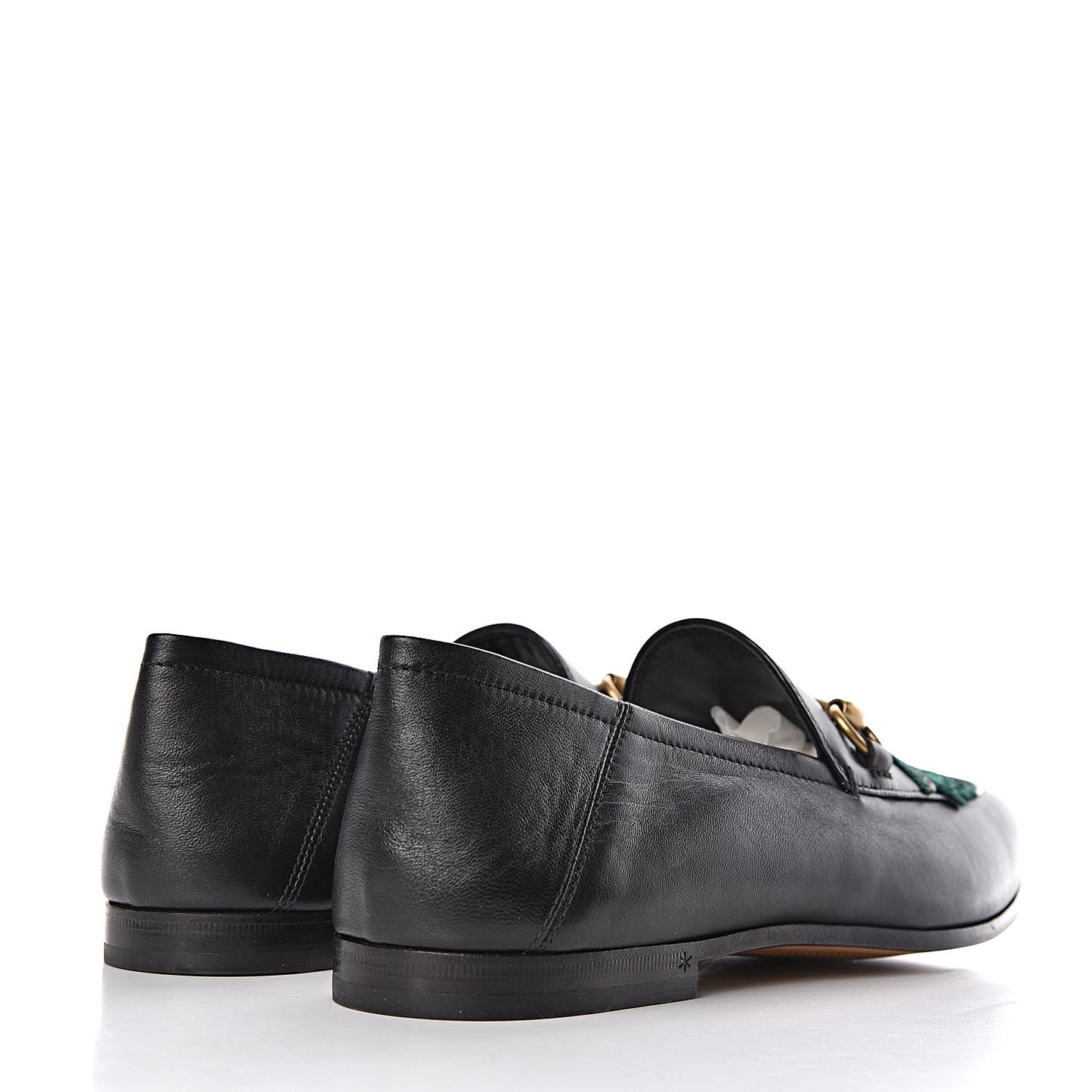 Lambskin Wolf Embroidered Mens Brixton Horsebit Loafers 7.5 Black