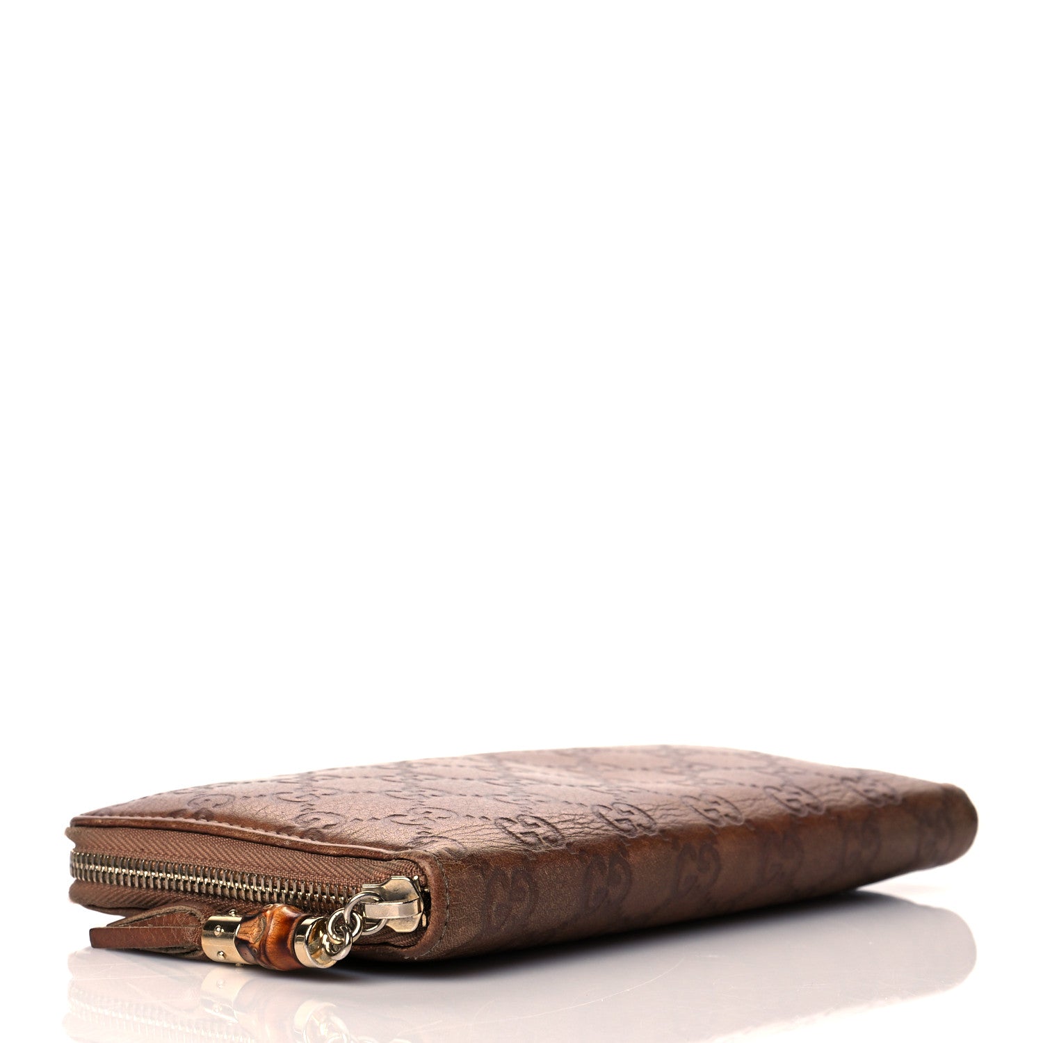 Gucci Guccissima Bamboo Tassel Zip Around Wallet Light Brown 4 of 13