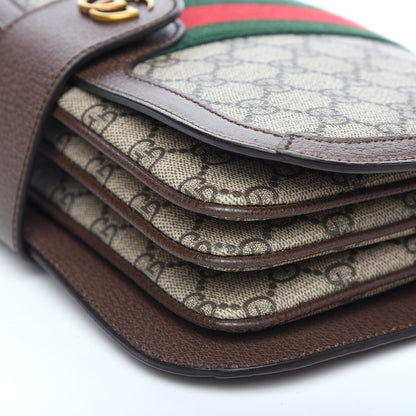Gucci GG Supreme Monogram Web Ophidia Flap Messenger Bag Beige New Acero 8 of 9
