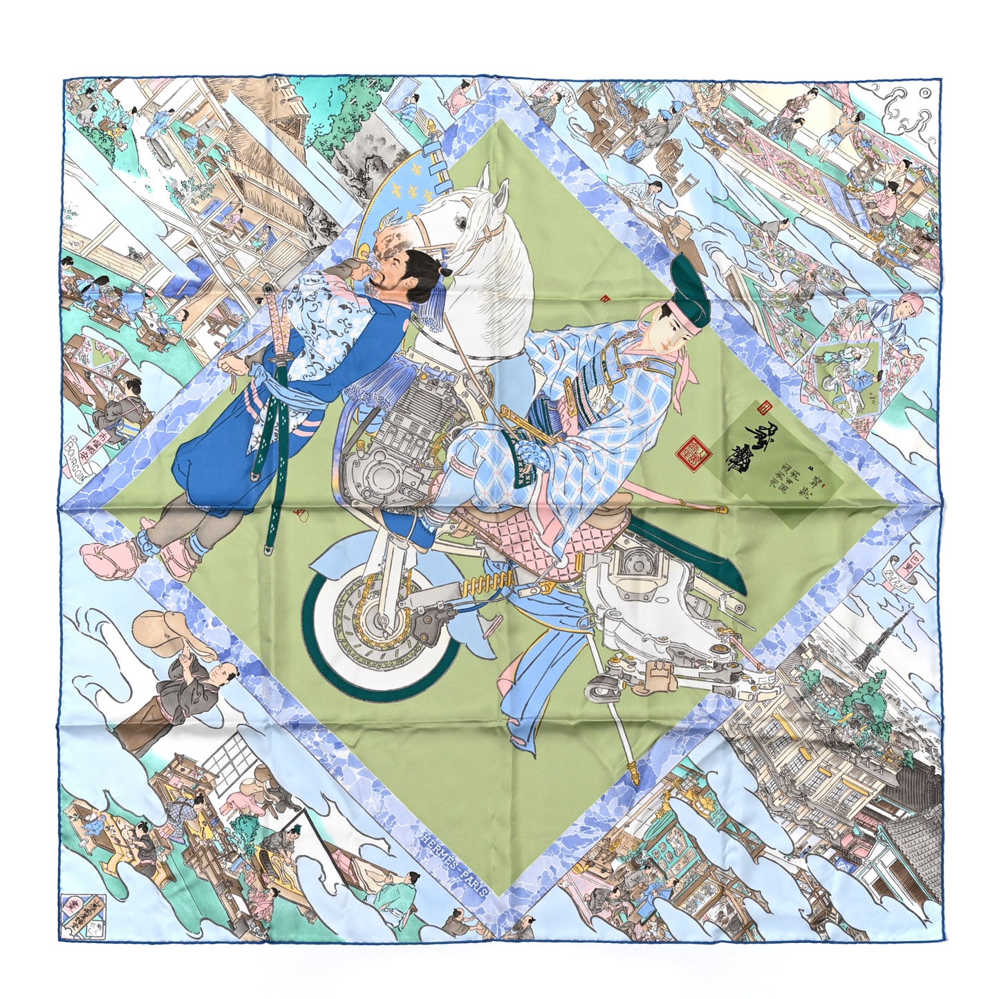 Silk Les Artisans D'Hermes Scarf 90