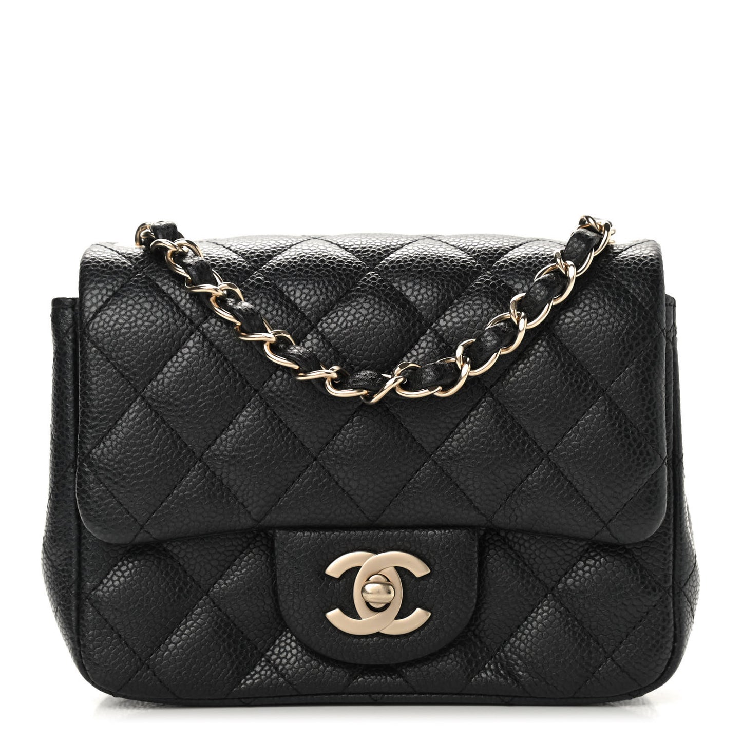 Caviar Quilted Mini Square Flap Black