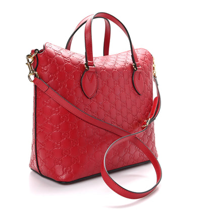 Gucci Guccissima Linea A Foldover Tote Red 3 of 11