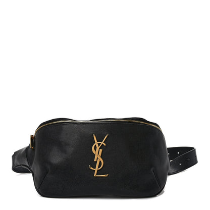 Saint Laurent Grain De Poudre Monogram Belt Bag Black 1 of 9