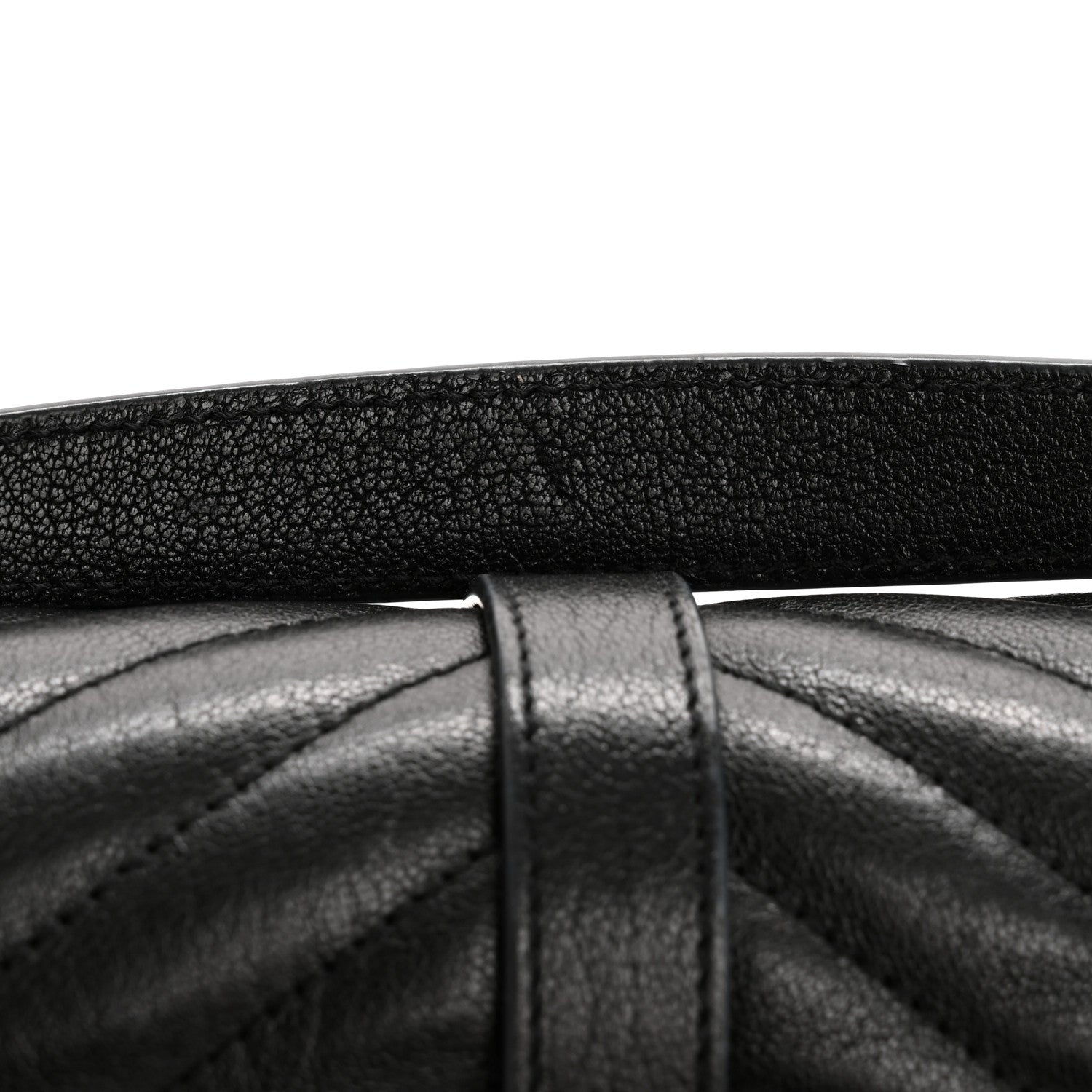 Saint Laurent Sheepskin Matelasse Chevron Monogram Medium College Bag Black 13 of 14