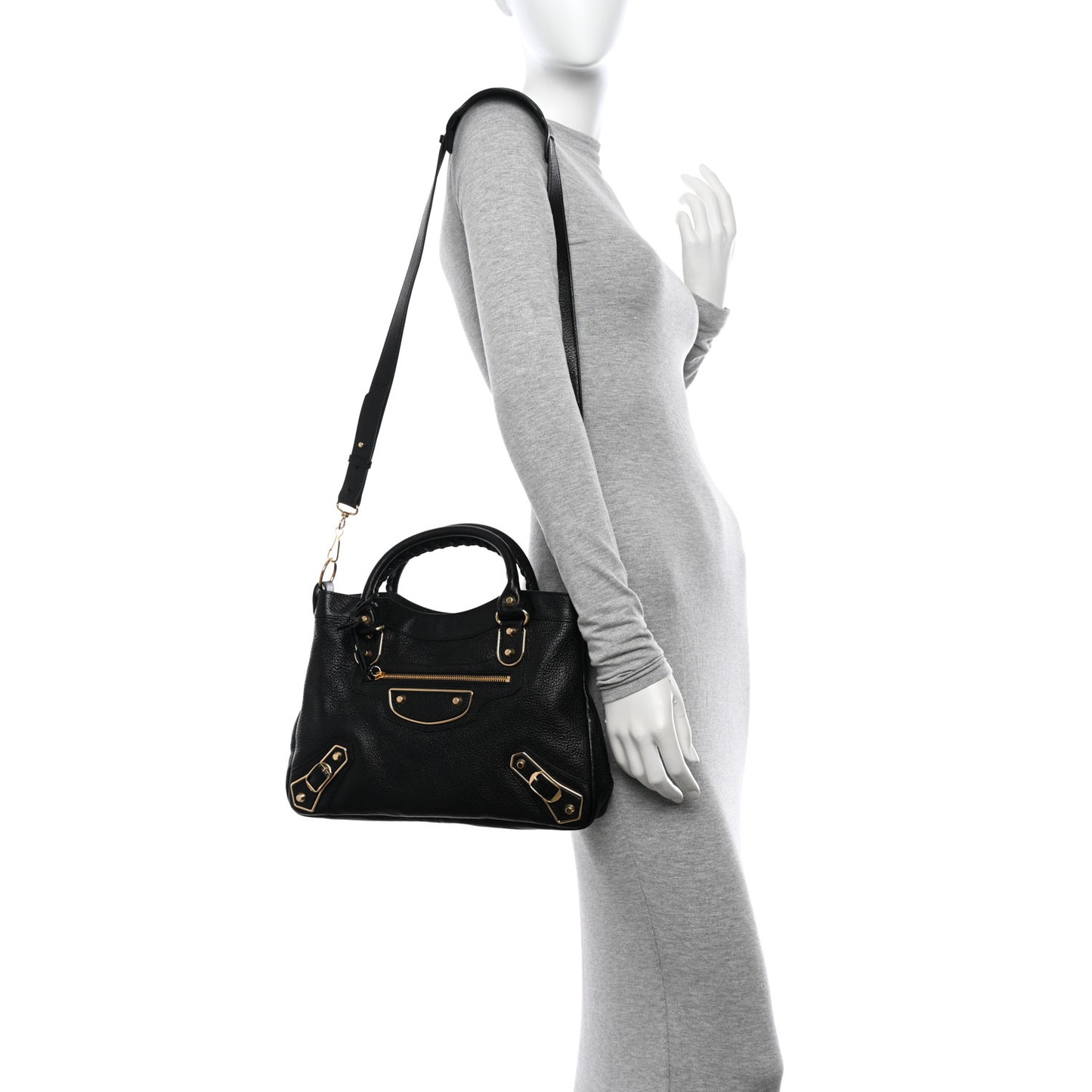 Chevre Gold Metallic Edge Hardware Town Black