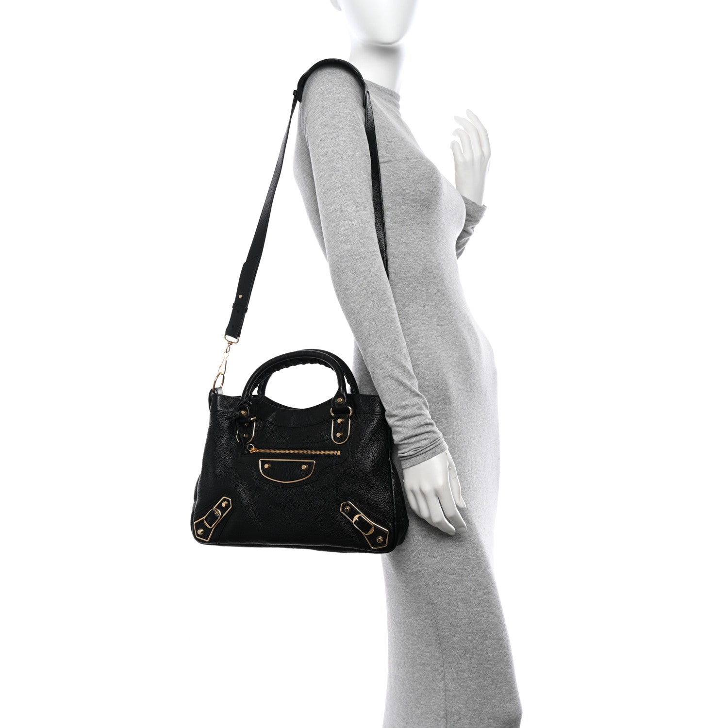 Balenciaga Chevre Gold Metallic Edge Hardware Town Black 2 of 10