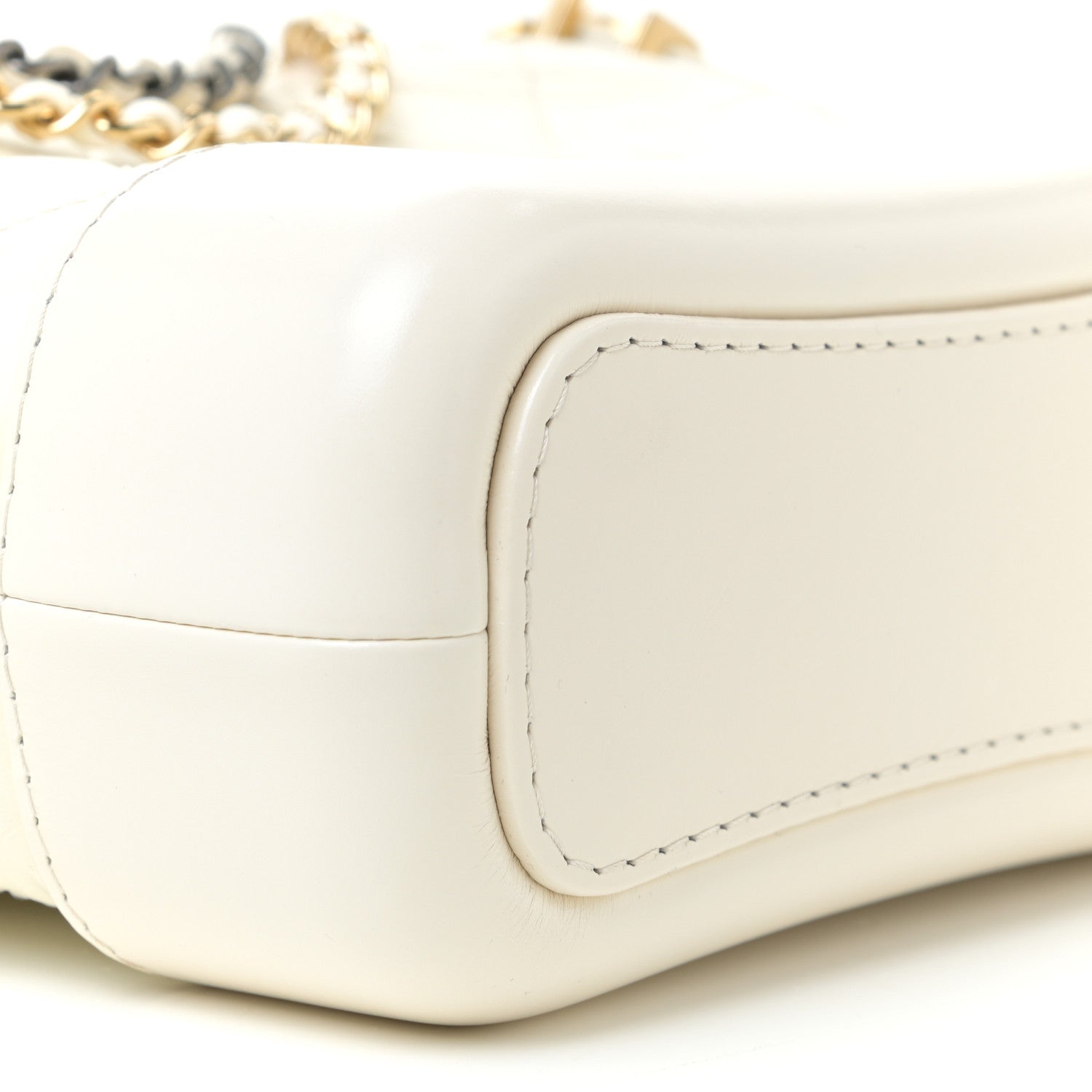 Chanel Aged Calfskin Quilted Small Gabrielle Hobo White 6 of 8