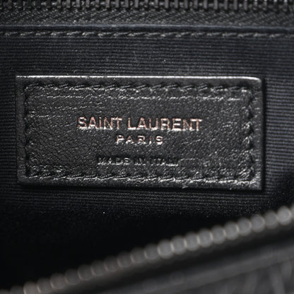 Saint Laurent Crocodile Embossed Calfskin Matelasse Monogram Baby Niki Shoulder Belt Bag Black 6 of 10